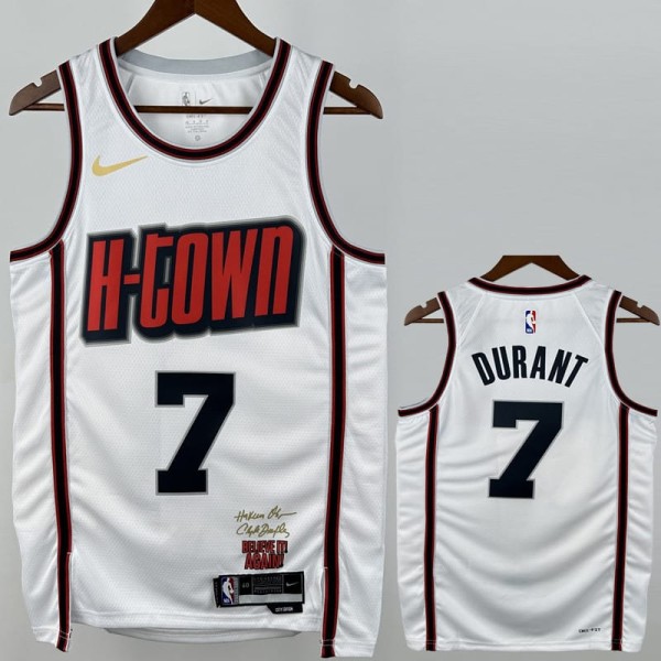 2024/25 ROCKETS DURANT #7 White NBA Jerseys