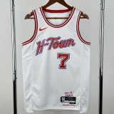 2023/24 ROCKETS DURANT #7 White NBA Jerseys