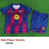 [PLAYER] 2025/26 BAR Home Dark Blue Player Kids Soccer jersey