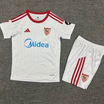 2025/26 Sevilla Home Fans Kids Soccer jersey