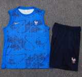 2025 France Blue Training Shorts Suit