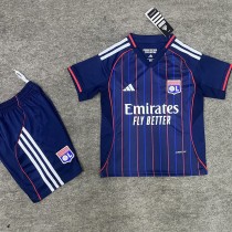 2025/26 Lyon Away Dark Blue Fans Kids Soccer jersey