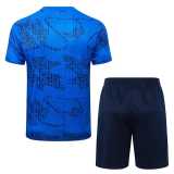 2025 France Blue Training Shorts Suit