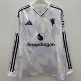 2025/26 Man Utd Away White Fans Long Sleeve Soccer jersey