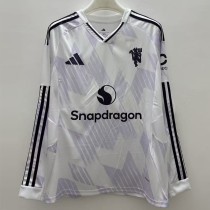 2025/26 Man Utd Away White Fans Long Sleeve Soccer jersey