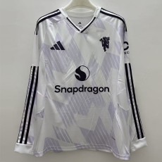 2025/26 Man Utd Away White Fans Long Sleeve Soccer jersey
