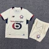 2025/26 Lille Away White Fans Kids Soccer jersey