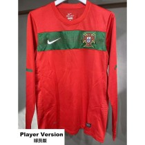 [PLAYER] 2010 Portugal Home Red Retro Player Long Sleeve Soccer jersey