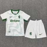 2025/26 Sporting Lisbon Away White Fans Kids Soccer jersey