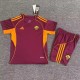 2025/26 Roma Home Crimson Fans Kids Soccer jersey