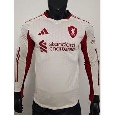 [PLAYER] 2025/26 LIV Away White Player Long Sleeve Soccer jersey
