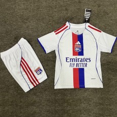 2025/26 Lyon Home White Fans Kids Soccer jersey