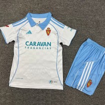 2025/26 Zaragoza Home White Fans Kids Soccer jersey