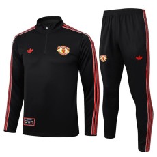 2025/26 Man Utd Black Half Pull Tracksuit