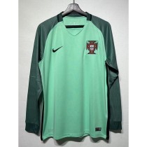 2016 Portugal Away Green Retro Long Sleeve Soccer jersey