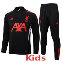 2025/26 LIV Black Kids Half Pull Tracksuit