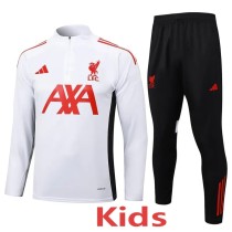 2025/26 LIV White Kids Half Pull Tracksuit