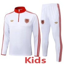 2025/26 Bayern White Kids Half Pull Tracksuit