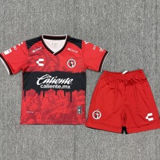 2025/26 Tijuana Home Red Fans Kids Soccer jersey