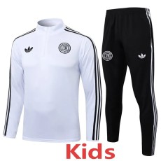 2025 Germany White Kids Half Pull Tracksuit