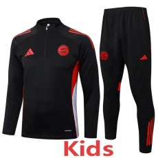 2025/26 Bayern Black Kids Half Pull Tracksuit