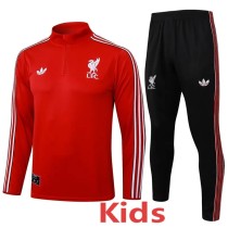 2025/26 LIV Red Kids Half Pull Tracksuit