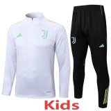 2025/26 JUV White Kids Half Pull Tracksuit