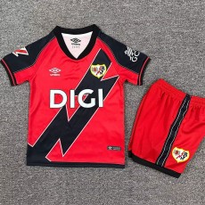 2025/26 Rayo Vallecano Away Red Fans Kids Soccer jersey