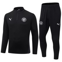 2025/26 Man City Black Half Pull Tracksuit