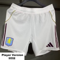 [PLAYER] 2025/26 Aston Villa Home White Player Soccer Shorts