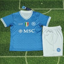 2025/26 Napoli Home Blue Fans Kids Soccer jersey
