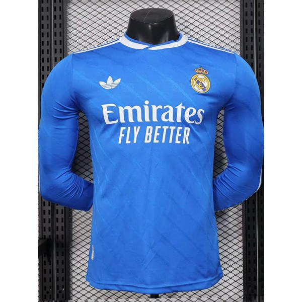 [PLAYER] 2025/26 R MAD 3RD Blue Player Long Sleeve Soccer jersey