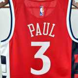 2024/25 CLIPPERS PAUL #3 Red NBA Jerseys