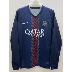 2025/26 PSG Home Dark Blue Fans Long Sleeve Soccer jersey