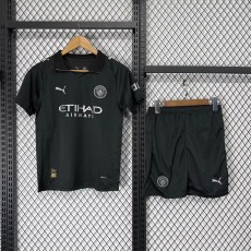 2025/26 Man City Away Black Fans Kids Soccer jersey
