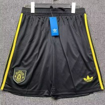 2025/26 Man Utd 3RD Black Fans Soccer Shorts