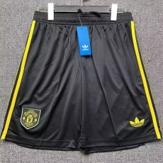 2025/26 Man Utd 3RD Black Fans Soccer Shorts