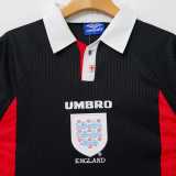 1998 England Away Black Retro Soccer jersey