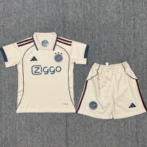 2025/26 Ajax 3RD White Fans Kids Soccer jersey