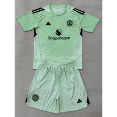 2025/26 Man Utd GKG Aqua Fans Kids Soccer jersey
