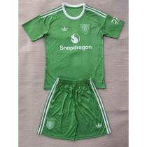 2025/26 Man Utd GKG Green Fans Kids Soccer jersey