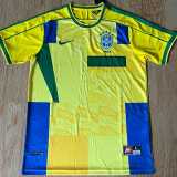 1998 Brazil Special Edition Yellow Retro Soccer jersey