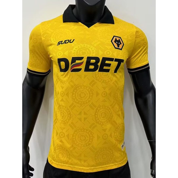 [PLAYER] 2025/26 Wolves Home Yellow Player Soccer jersey