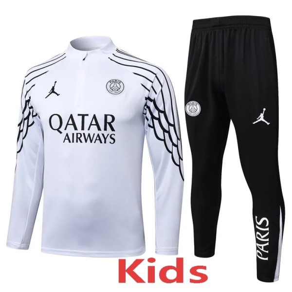 2025/26 PSG White Kids Half Pull Tracksuit