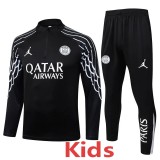 2025/26 PSG Black Kids Half Pull Tracksuit