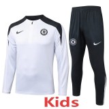 2025/26 CHE White Kids Half Pull Tracksuit