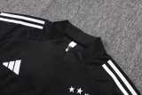 2025 Germany Black Kids Half Pull Tracksuit