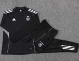 2025 Germany Black Kids Half Pull Tracksuit