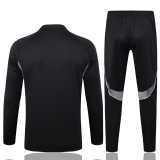 2025 Germany Black Kids Half Pull Tracksuit