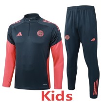 2025/26 Bayern Gray Kids Half Pull Tracksuit